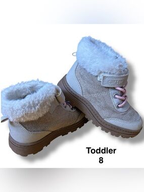 Carter's Toddler Faux-Fur Collar Boots Size 8M